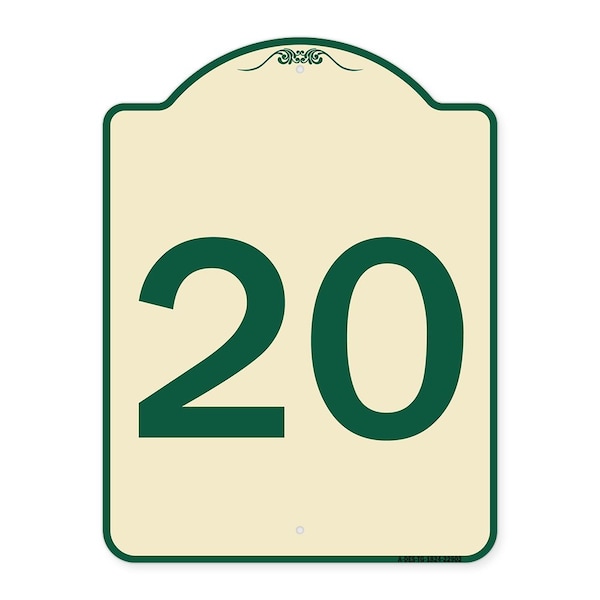 Sign with Number 20 Heavy-Gauge Aluminum Architectural Sign, 24" x 18", TG-1824-22902